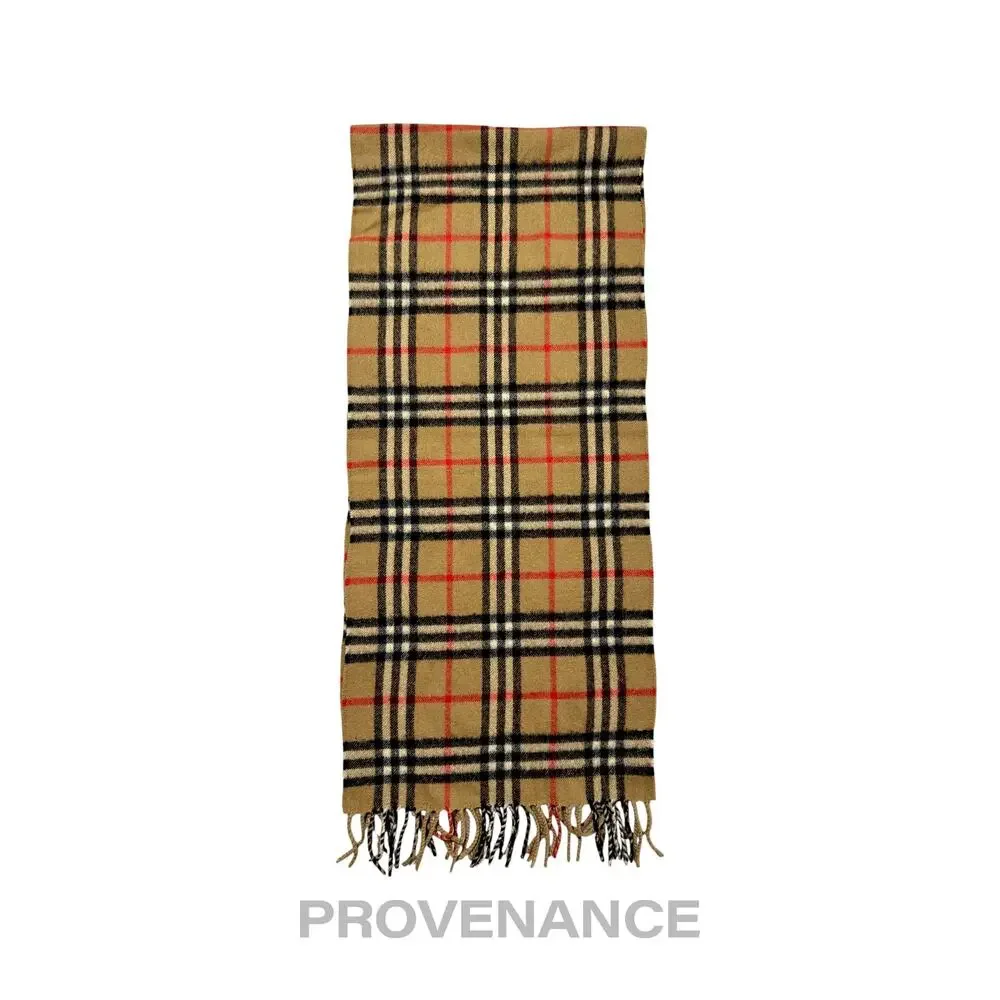 🔴 Vintage Burberrys Scarf Nova Check 100% Cashmere Camel
